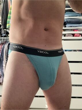 Jockey Men's Cotton Briefs — Teal with Black Waistband